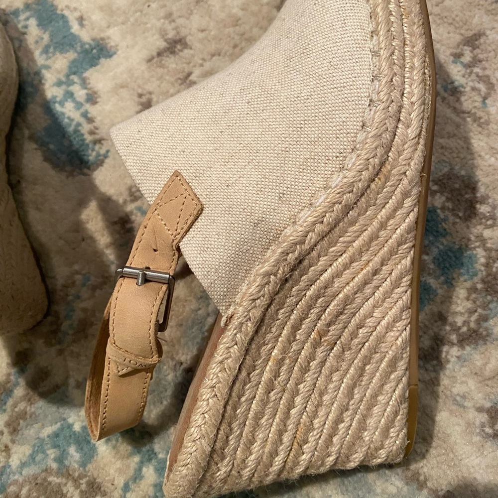 Toms Monica wedge heel size 7 in natural Oxford - Picture 6 of 10